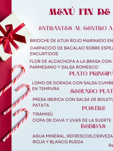 Menu Navidad Hotel Granada Los Galanes